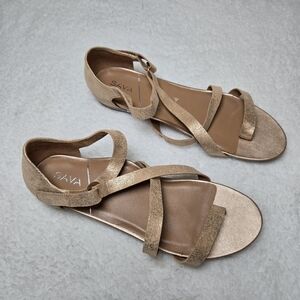 Sava Women's Chelsea Flat Leather Sandals Rose Gold US 11.5-12 / EUR 42
